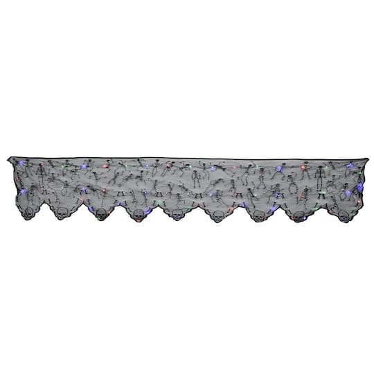 96" Spiderweb & Skeletons LED Lighted Mantel Scarf by Ashland®